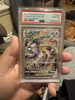 2023 POKEMON Sword & Shield Crown Zenith #GG44 Full Art/Mewtwo VSTAR PSA 10 - Image 1
