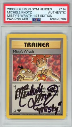 PSA Authentic Signed Michele Knotz Misty's Wrath 114/132 Gym Heroes 1st Edition - Image 1