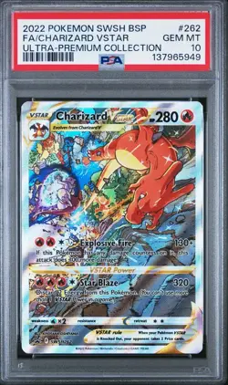 2022 POKEMON SWSH BLACK STAR PROMO #262 FULL ART/CHARIZARD VSTAR PSA 10 - Image 1