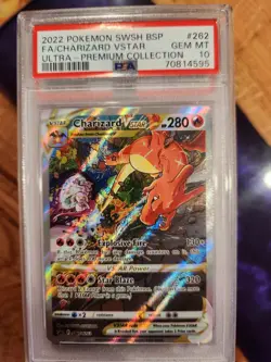 2022 POKEMON SWSH BLACK STAR PROMO #262 FULL ART/CHARIZARD VSTAR PSA 10 - Image 1