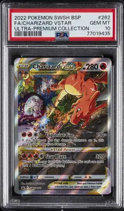2022 POKEMON SWSH BLACK STAR PROMO #262 FULL ART/CHARIZARD VSTAR PSA 10 - Image 1