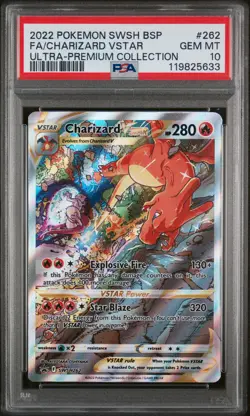 2022 POKEMON SWSH BLACK STAR PROMO #262 FULL ART/CHARIZARD VSTAR PSA 10 - Image 1