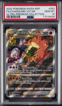 2022 POKEMON SWSH BLACK STAR PROMO #262 FULL ART/CHARIZARD VSTAR PSA 10 - Image 1