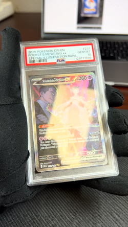 Team Rocket's Mewtwo ex 231/182 PSA 10 SIR SV10 Destined Rivals English W/ Guard - Image 2