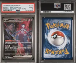 2025 POKEMON DRI EN-DESTINED RIVALS #231 TEAM ROCKET'S MEWTWO EX PSA 9 - Image 3