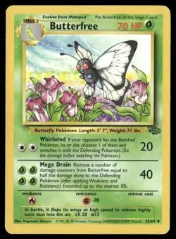 1999 Jungle set Pokemon card 33 Butterfree HP - Image 1