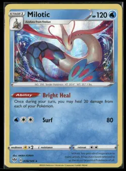 2020 Darkness Ablaze Set Pokemon Card 039 Milotic NM - Image 1