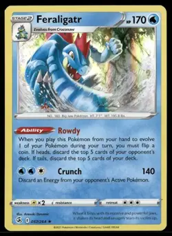 2021 Fusion Strike Set Pokemon Card 057 Feraligatr NM - Image 1