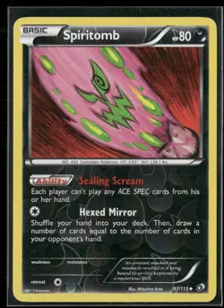 2013 Legendary Treasures Set Pokemon Card 087 Spiritomb Reverse Foil LP - Image 1