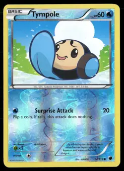2013 Plasma Freeze Set Pokemon Card 024 Tympole Reverse Foil LP - Image 1