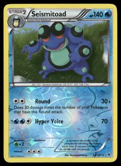2011 Noble Victories Set Pokemon Card 024 Seismitoad Reverse Foil LP - Image 1