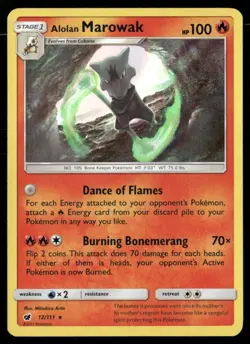 2017 Crimson Invasion Set Pokemon Card 012 Alolan Marowak LP - Image 1