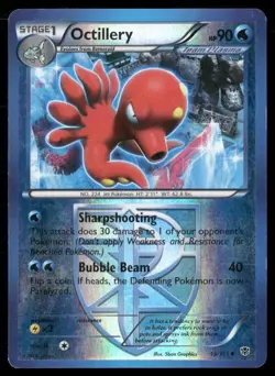 2013 Plasma Blast Set Pokemon Card 019 Octillery Reverse Foil LP - Image 1