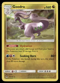 2018 Forbidden Light Set Pokemon Card 094 Goodra LP - Image 1