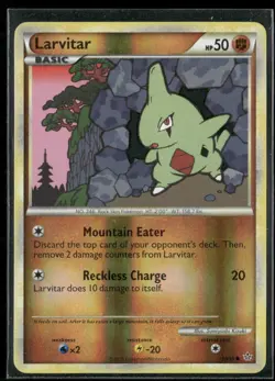 2010 HS Unleashed Set Pokemon Card 50 Larvitar Reverse Foil LP - Image 1