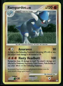 2007 Mysterious Treasures Set Pokemon Card 033 Rampardos Reverse Foil LP - Image 1