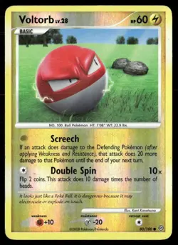 2008 Stormfront Set Pokemon Card 080 Voltorb Reverse Foil LP - Image 1