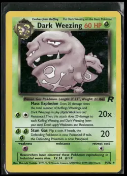 2000 Rocket set Pokemon card 14 Dark Weezing Holo LP - Image 1