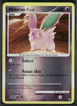 2007 Secret Wonders Set Pokemon Card 097 Nidoran M Reverse Foil LP - Image 1