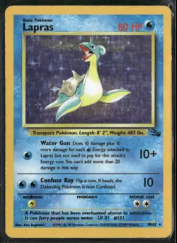 1999 Fossil set Pokemon card 10 Lapras Holo HP - Image 1