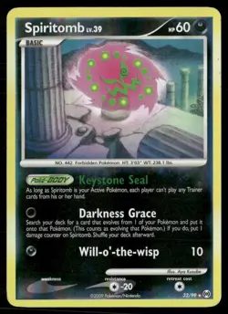 2009 Platinum - Arceus Set Pokemon Card 032 Spiritomb Reverse Foil HP - Image 1