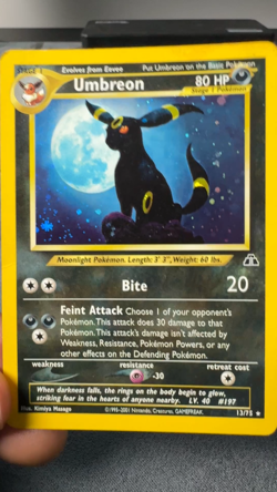 Umbreon 13/75 Neo Discovery Holo Rare Pokemon Card 2001 WOTC Vintage - Clean LP - Image 2