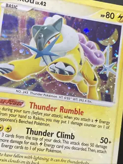 RAIKOU 16/132 Secret Wonders INSANE HOLO Swirl Bleed Pokemon TCG Card VLP/NM - Image 3