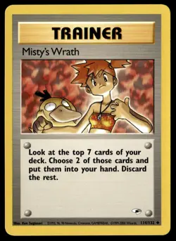 Misty's Wrath 114/132 Gym Heroes Uncommon English Pokemon Card - Image 1