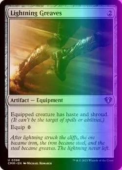 MTG Magic the Gathering Lightning Greaves (398/1455) Commander Masters LP FOIL - Image 1