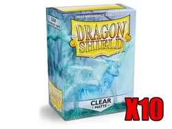Matte Clear Case Display Dragon Shield Standard Size Sleeves - 10 Packs - Image 1