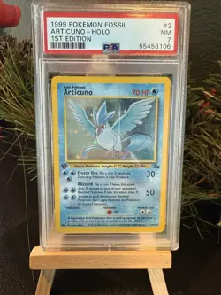 1st Edition Articuno Holo Rare #2 1999 Fossil Pokemon TCG PSA NM 7 - Image 2