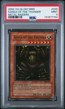 2002 Yu-Gi-Oh! Sanga Of The Thunder Metal Raiders MRD Unlimited Super Rare PSA 9 - Image 1