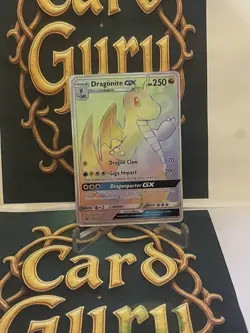 Pokemon TCG Secret Rare Dragonite Gx Black Star Promo SM156 MP/HP - Portuguese - Image 1