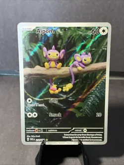 Pokemon TCG Aipom 211/182 SV04: Paradox Rift Illustration Rare Full Art Holo NM - Image 1