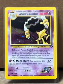 Pokemon Alakazam Sabrina's 16/132 Holographic Rare Gym Challenge TCG Card NM/LP - Image 1