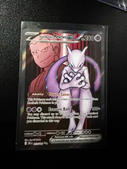 Pokemon TCG Destined Rivals Team Rockets Mewtwo EX Ultra Rare Card 213/182 NM/M - Image 1