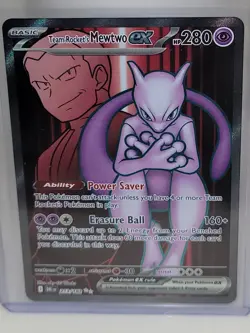 New 2025 Pokemon TCG Destined Rivals Team Rocket's Mewtwo EX UR card #213/182. - Image 1