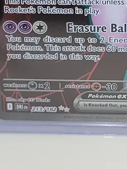 New 2025 Pokemon TCG Destined Rivals Team Rocket's Mewtwo EX UR card #213/182. - Image 2