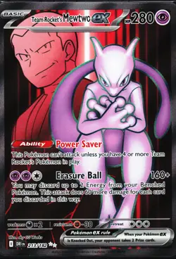 Pokemon Card- Team Rocket's Mewtwo ex SV10: Destined Rivals #213/182 - Image 1