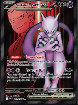 Pokemon Card- Team Rocket's Mewtwo ex SV10: Destined Rivals #213/182 - Image 1