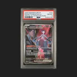 Pokemon TCG Destined Rivals Team Rockets Mewtwo EX Ultra Rare Card 213/182 PSA 8 - Image 2