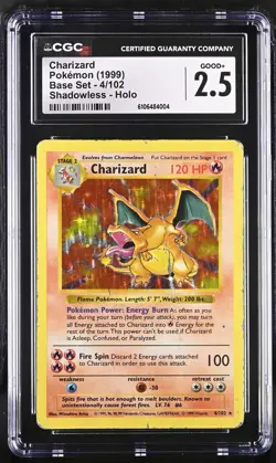 CGC 2.5 Charizard 1999 Base Set 4/102 Shadowless Holo Graded Pokemon Card - Image 1