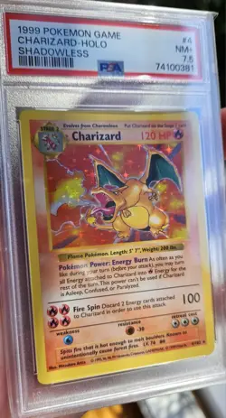PSA 7.5 Shadowless Charizard 4/102 Holo Rare Base Set 1999 - Pokemon Card - Image 4