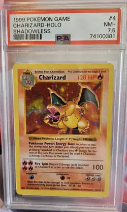 PSA 7.5 Shadowless Charizard 4/102 Holo Rare Base Set 1999 - Pokemon Card - Image 5