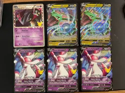 Pokemon Box Topper Lot Rayquaza Dark Sylveon Dragapult 6 Oversized Cards - Image 1