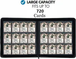 12 Pocket 720 Pockets Trading Card Binder, Ringless Side Loading Card Holder Alb - Image 3