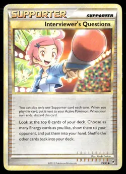 2011 Call of Legends Set Pokemon Card 079 Interviewer's Questions LP - Image 1