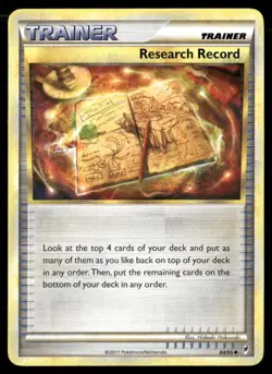 2011 Call of Legends Set Pokemon Card 084 Research Record LP - Image 1