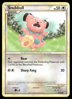 2011 Call of Legends Set Pokemon Card 071 Snubbull LP - Image 1