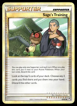2011 Call of Legends Set Pokemon Card 085 Sage's Training LP - Image 1